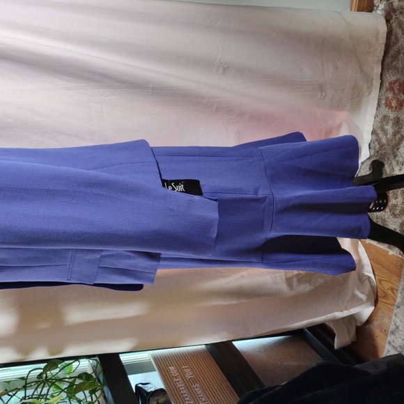 NWT Le Suit Elegant Purple/Merino Blue Blazer & Skirt Suit - Size 8 - Picture 6 of 15